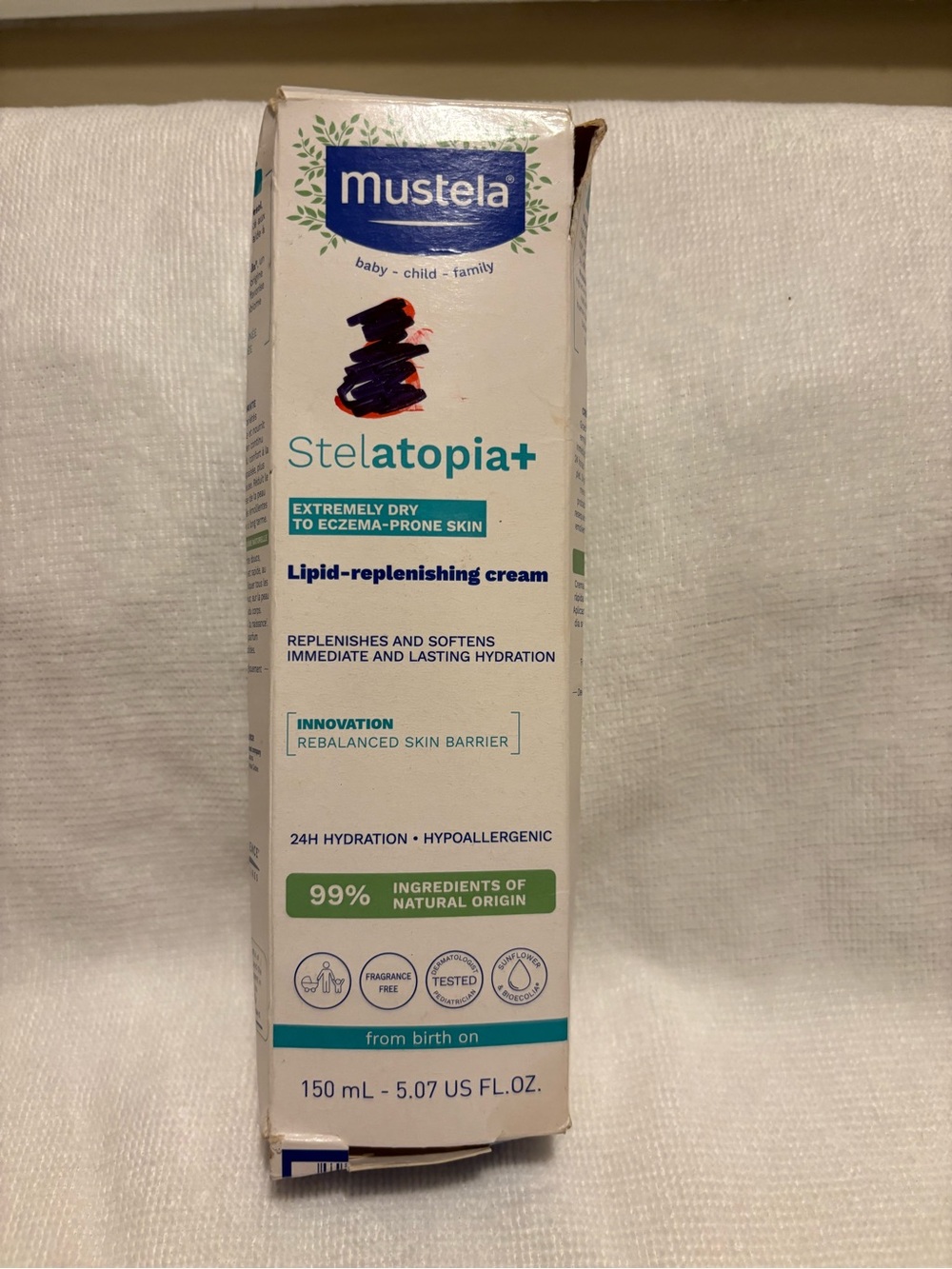 New mustela replenishing cream for extremely dry skin